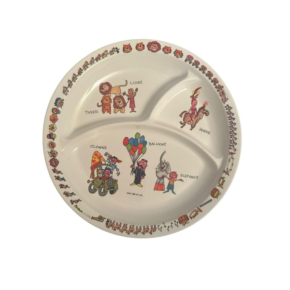 Vintage 1987 Jobar Int’l LLC Circus Divided Kids Plate